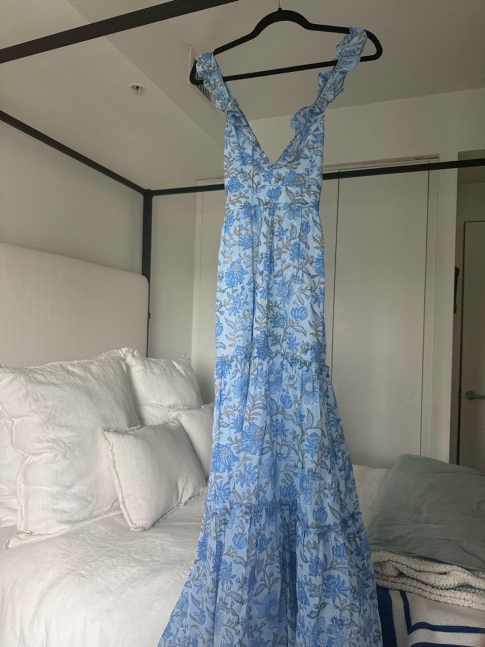 LIKE NEW Blue Floral Maxi Dress
